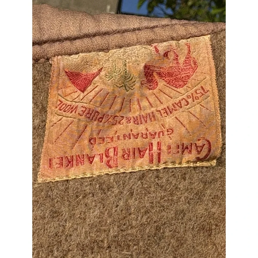 Vintage 1930 - 40's 75% Camel Hair And Wool Blanket Military Style Authentic